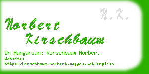 norbert kirschbaum business card